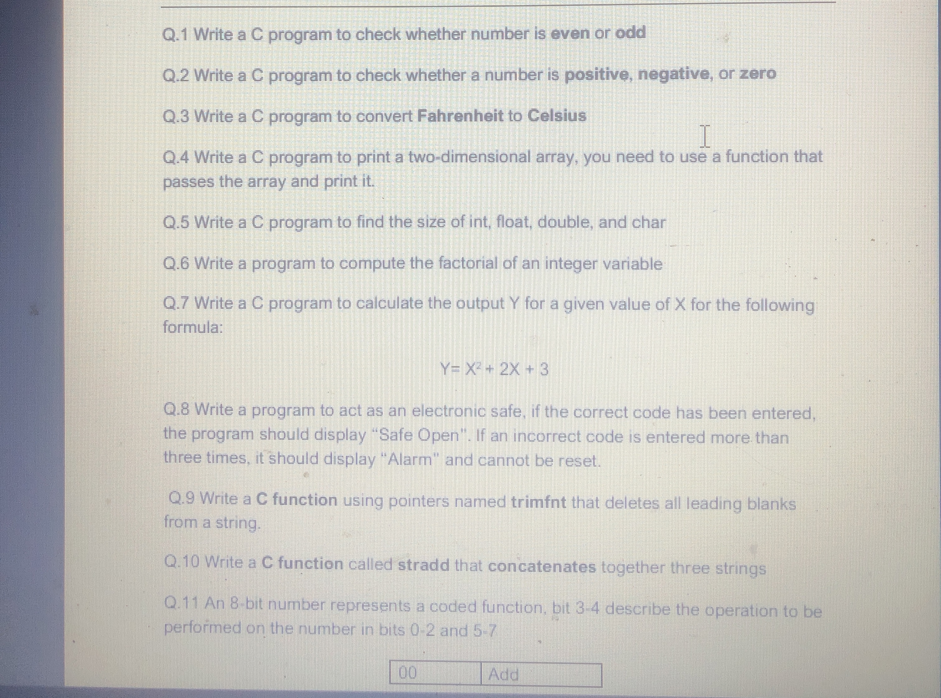 Q . 1 Write a C program to check whether number