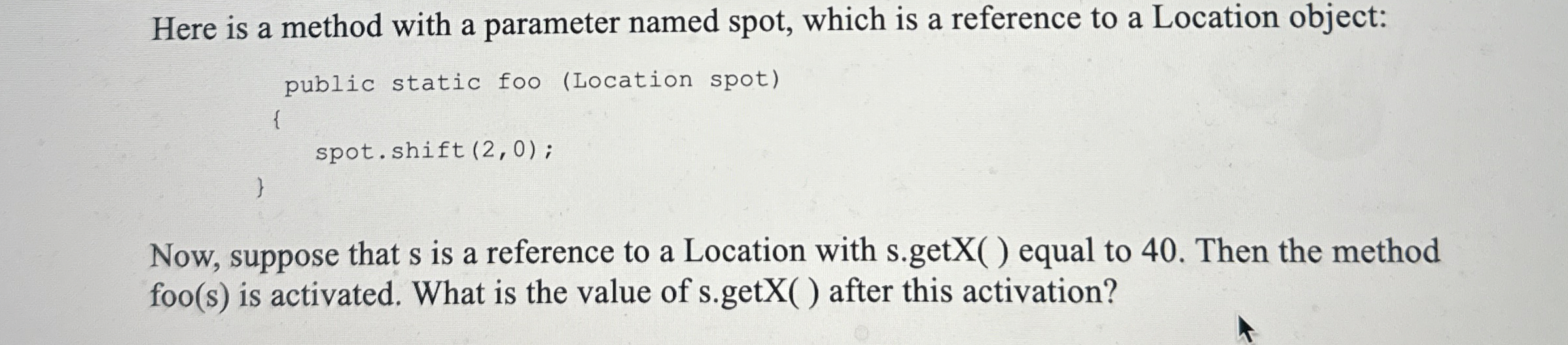 Here is a method with a parameter named spot,