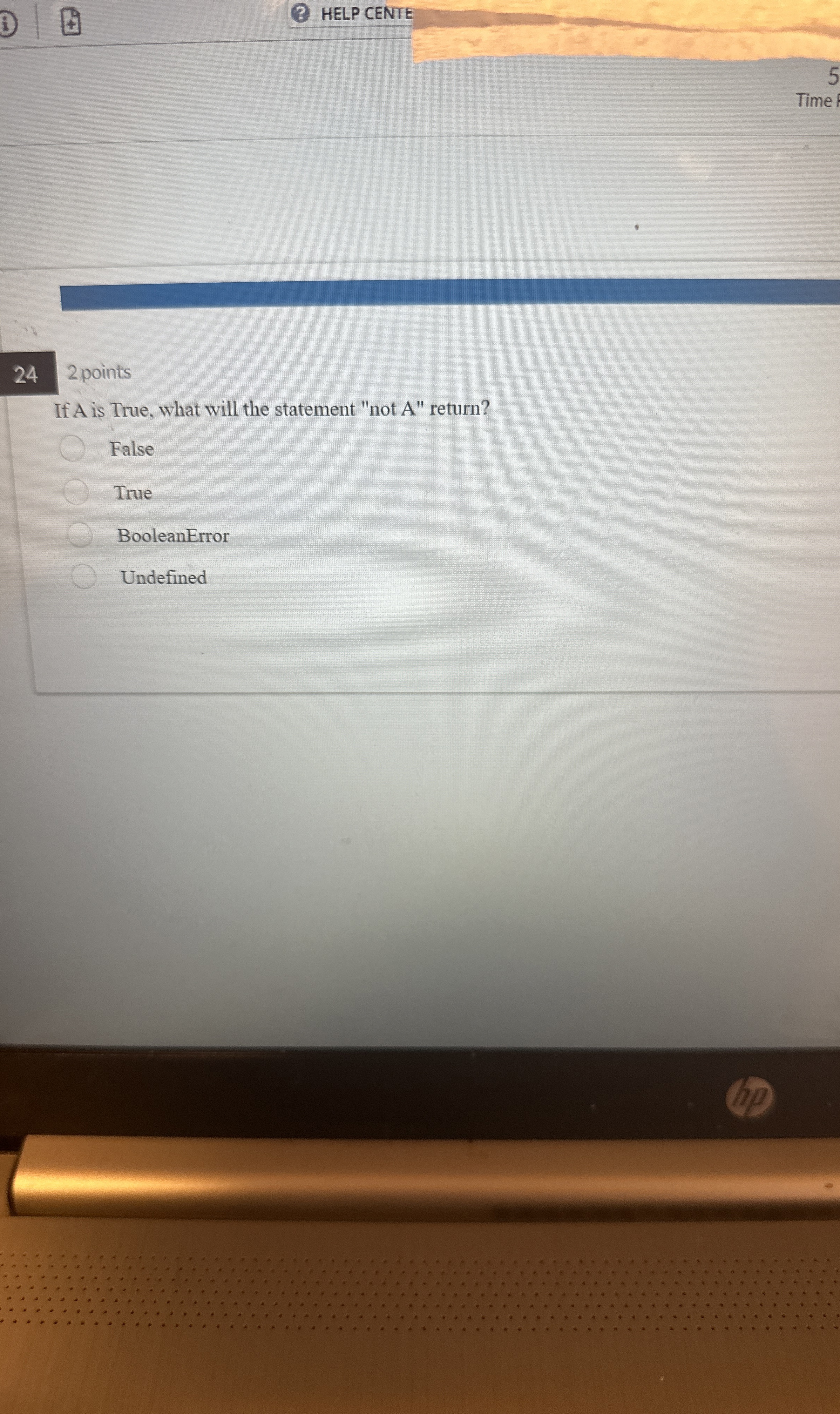 iD ( 2 ) HELP CENTE 5 Time 2 4 2 points If A is