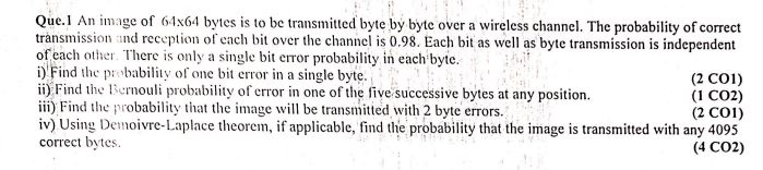 Que . 1 An image of \ ( 6 4 \ times 6 4 \ ) bytes