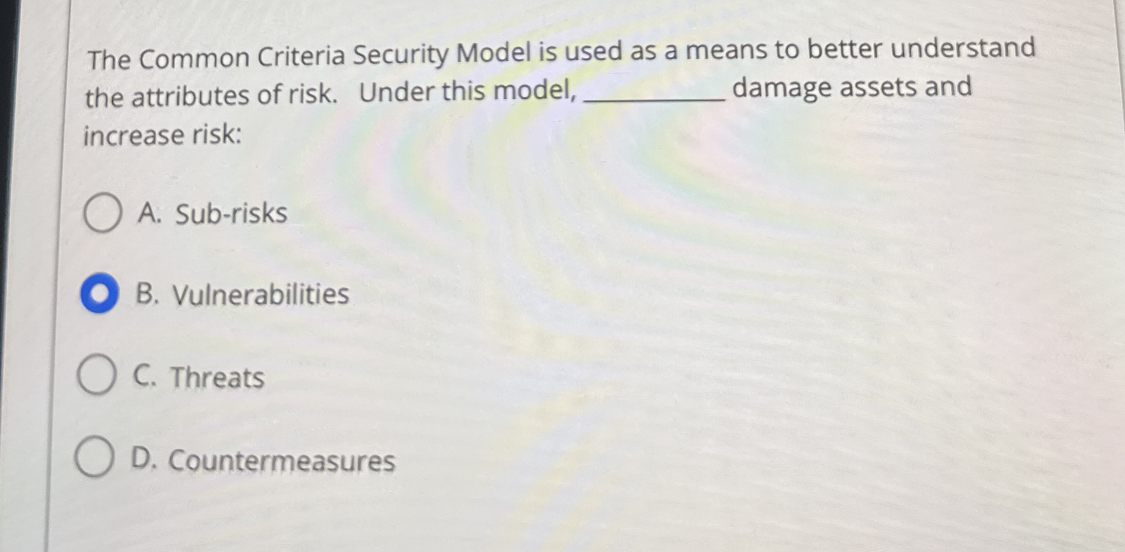The Common Criteria Security Model is used as a