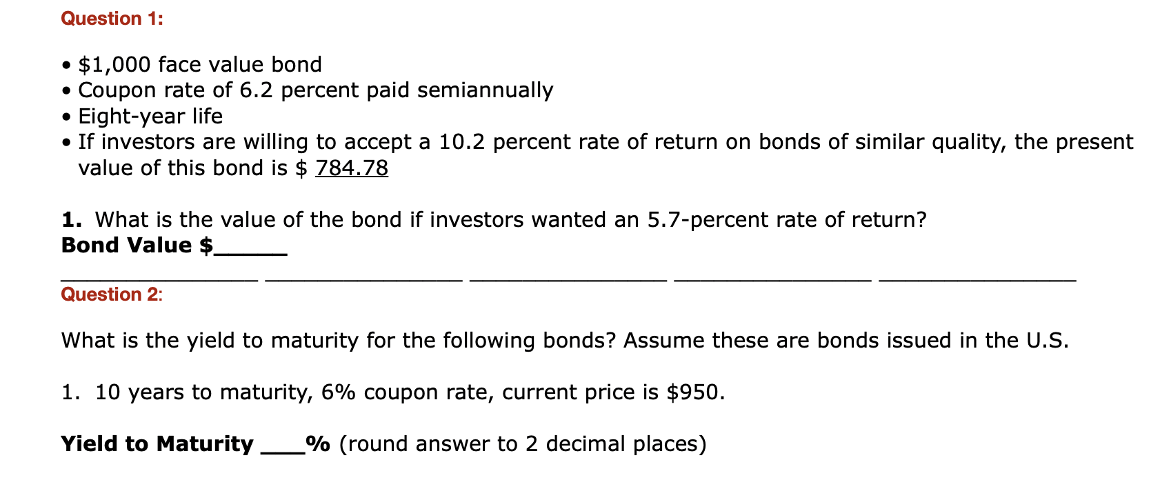 objective is to understand how to find bond value