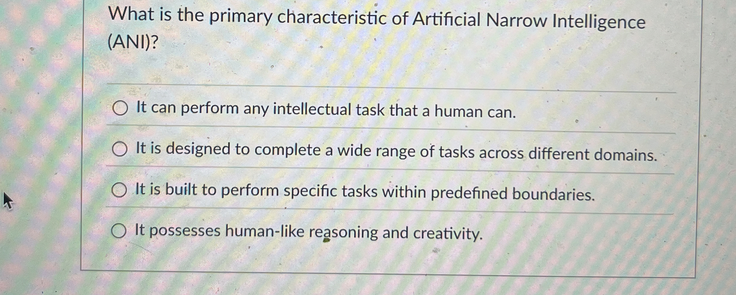 What is the primary characteristic of Artificial