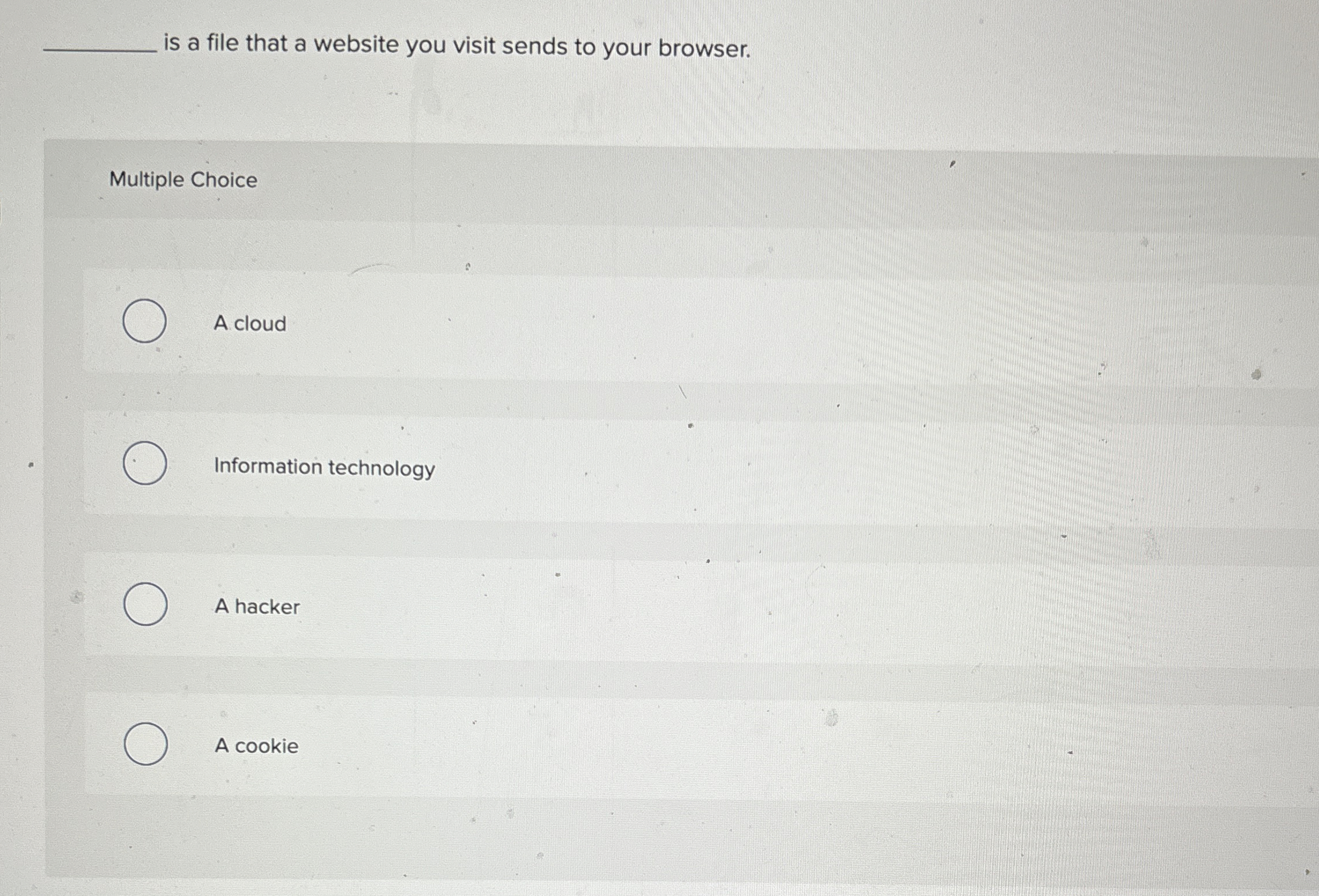 is a file that a website you visit sends to your