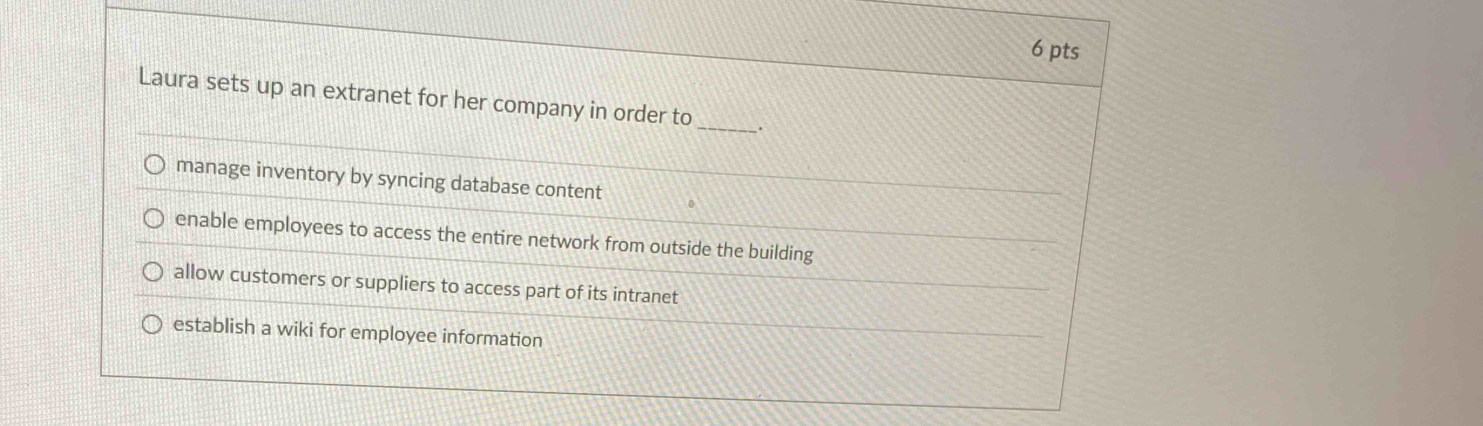 Laura sets up an extranet for her company in