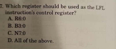 Which register should be used as the LFL