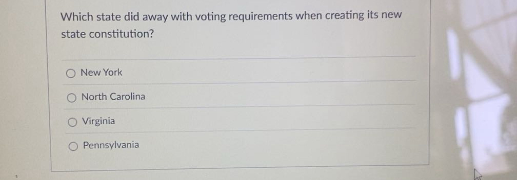 Which state did away with voting requirements