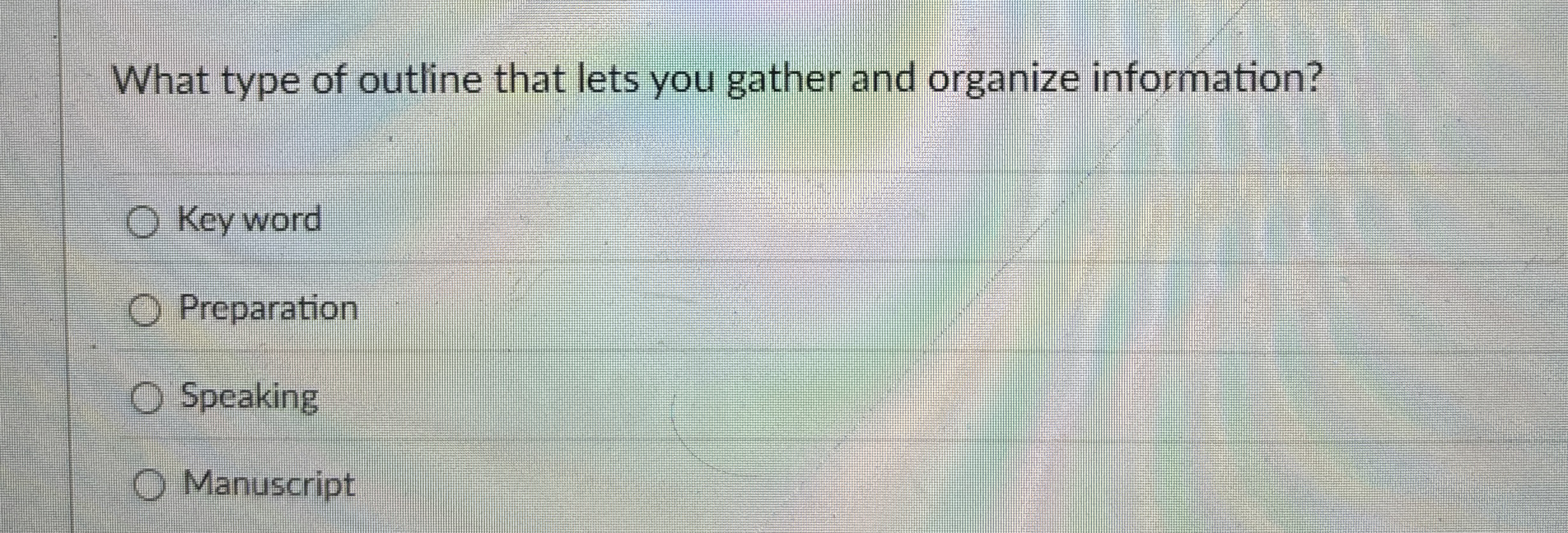 What type of outline that lets you gather and