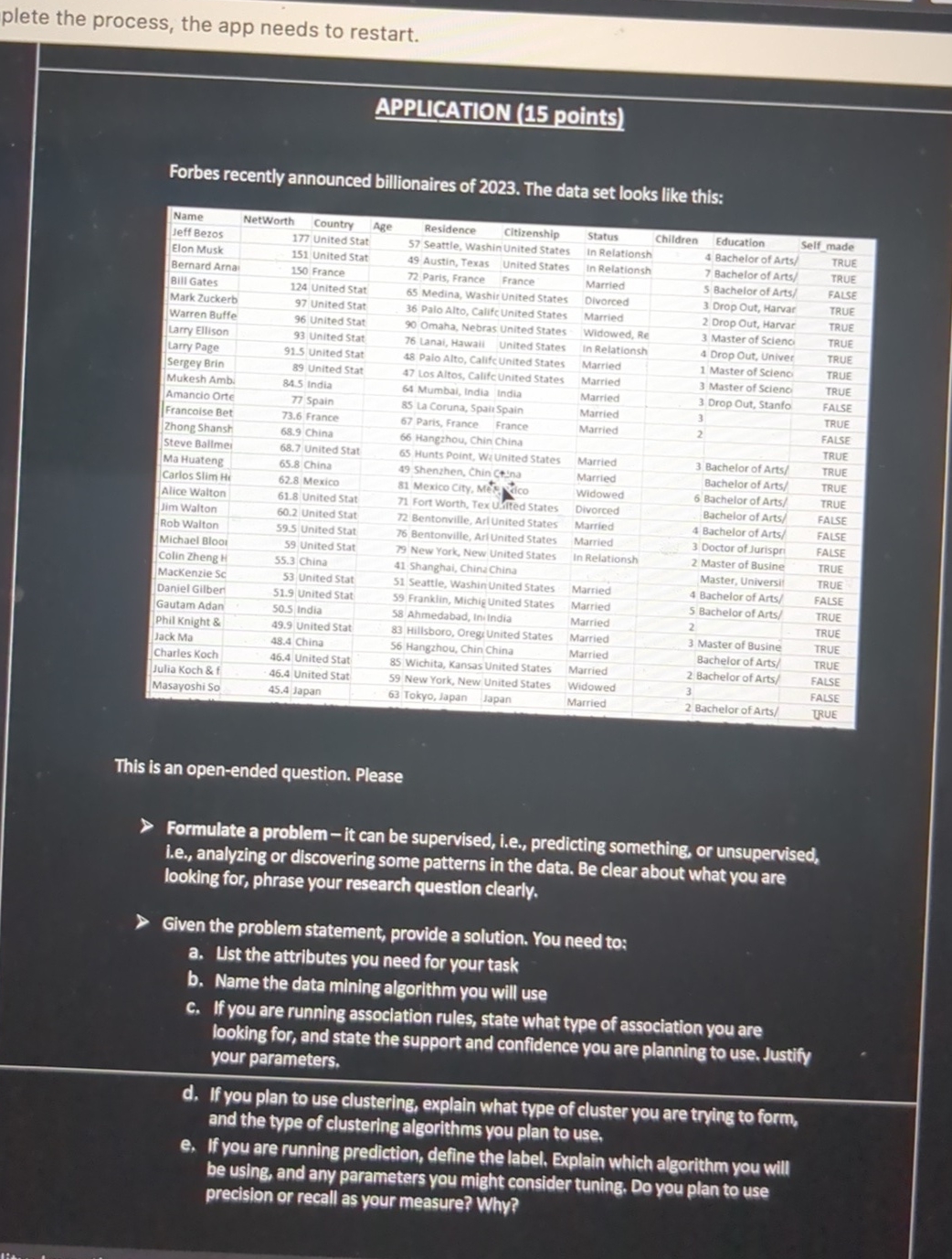 plete the process, the app needs to