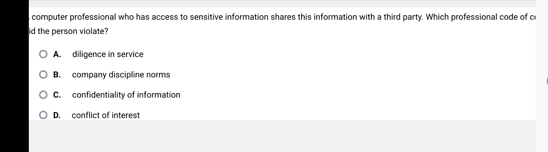 computer professional who has access to sensitive