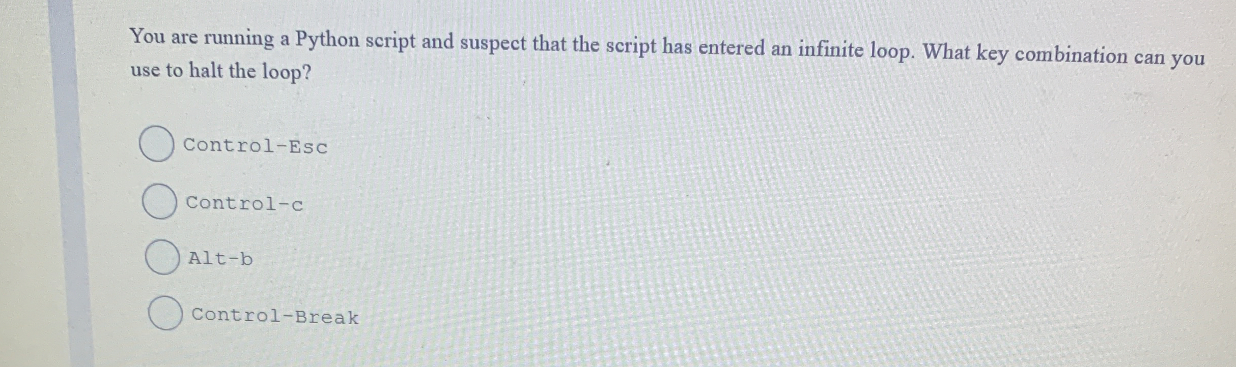 You are running a Python script and suspect that