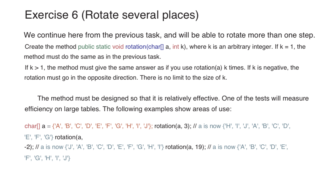 Exercise 6 ( Rotate several places ) We continue
