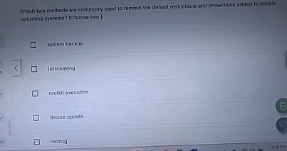 Which two methods are commonty used to remove the