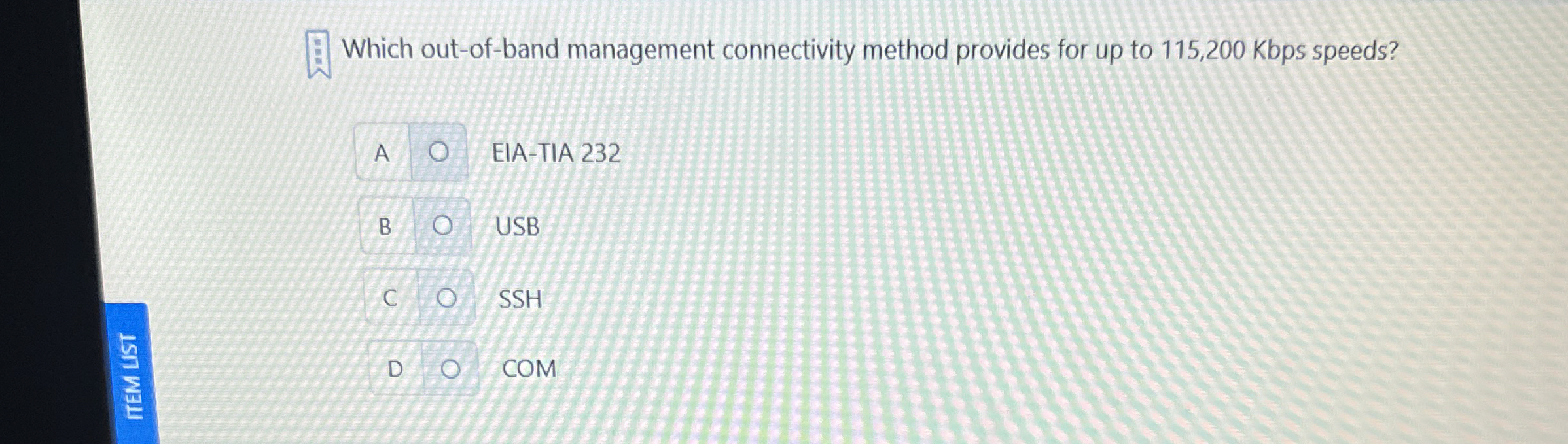 Which out - of - band management connectivity