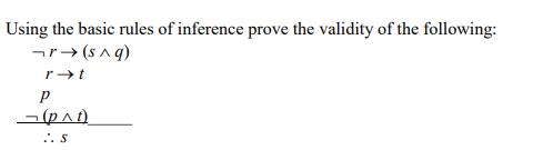 Using the basic rules of inference prove the