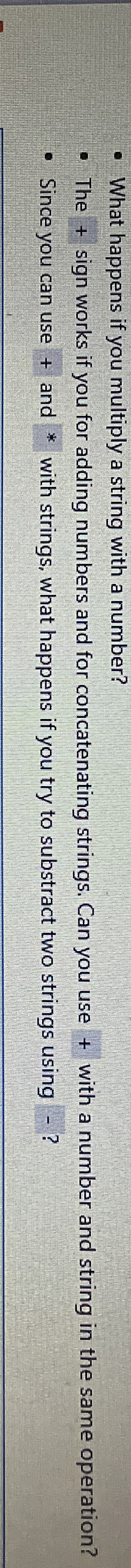 What happens if you multiply a string with a