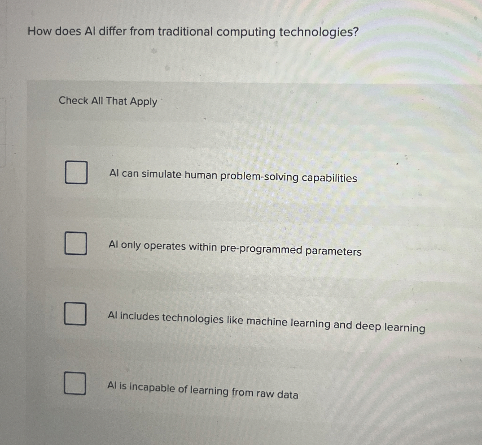 How does Al differ from traditional computing