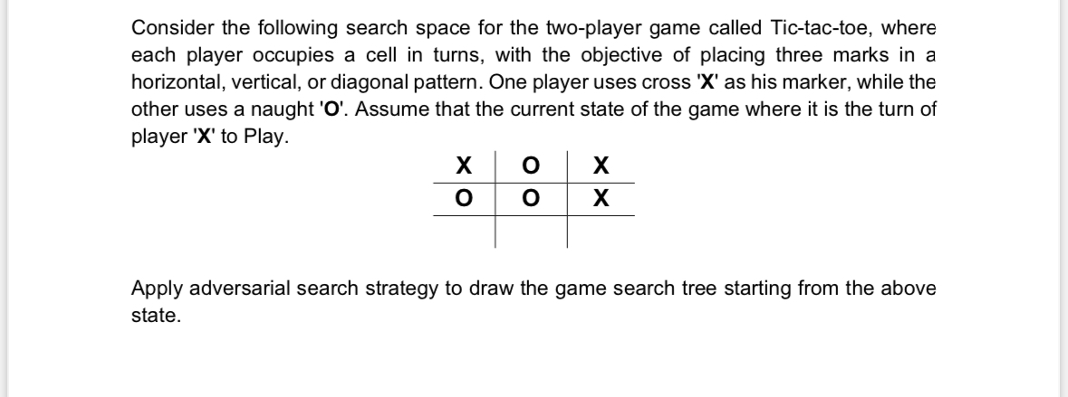 Consider the following search space for the two -