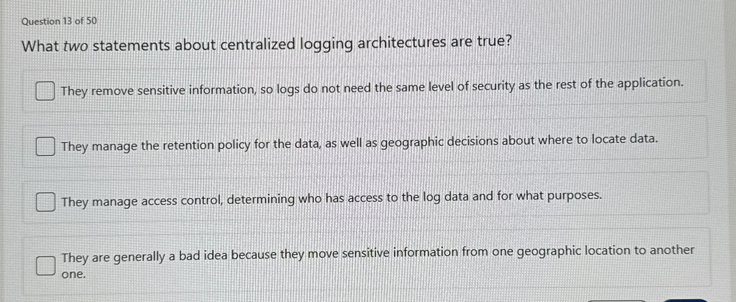 Question 1 3 of 5 0 What two statements about