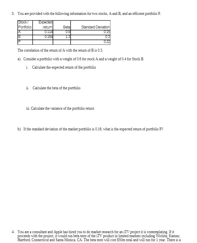 3. You are provided with the following