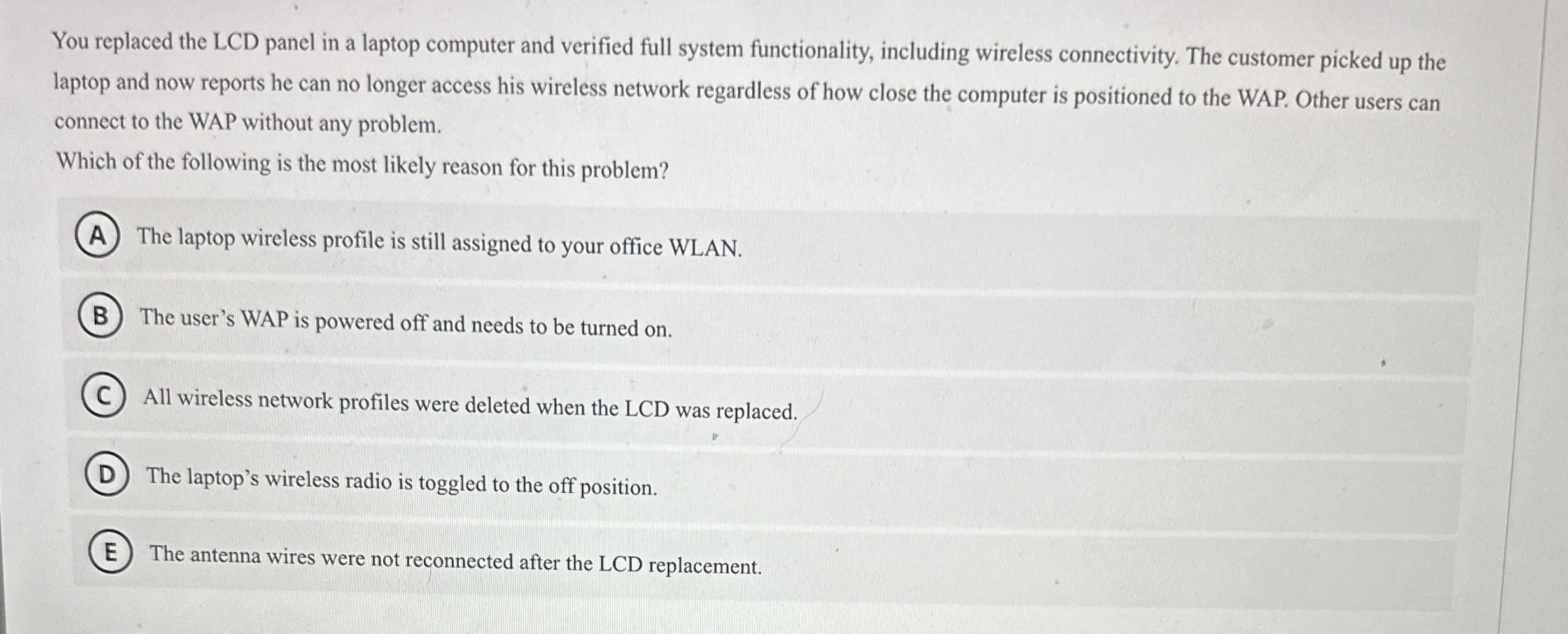 You replaced the LCD panel in a laptop computer
