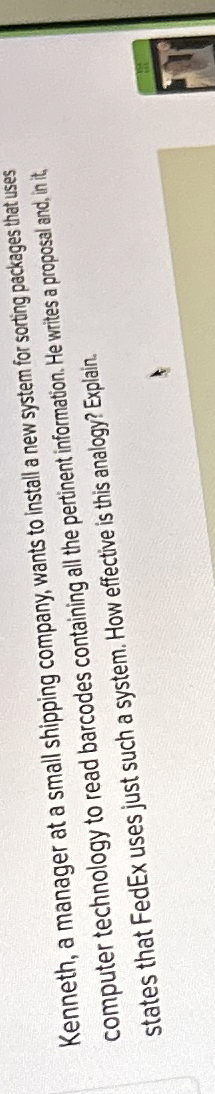 Kenneth, a manager at a small shipping company,