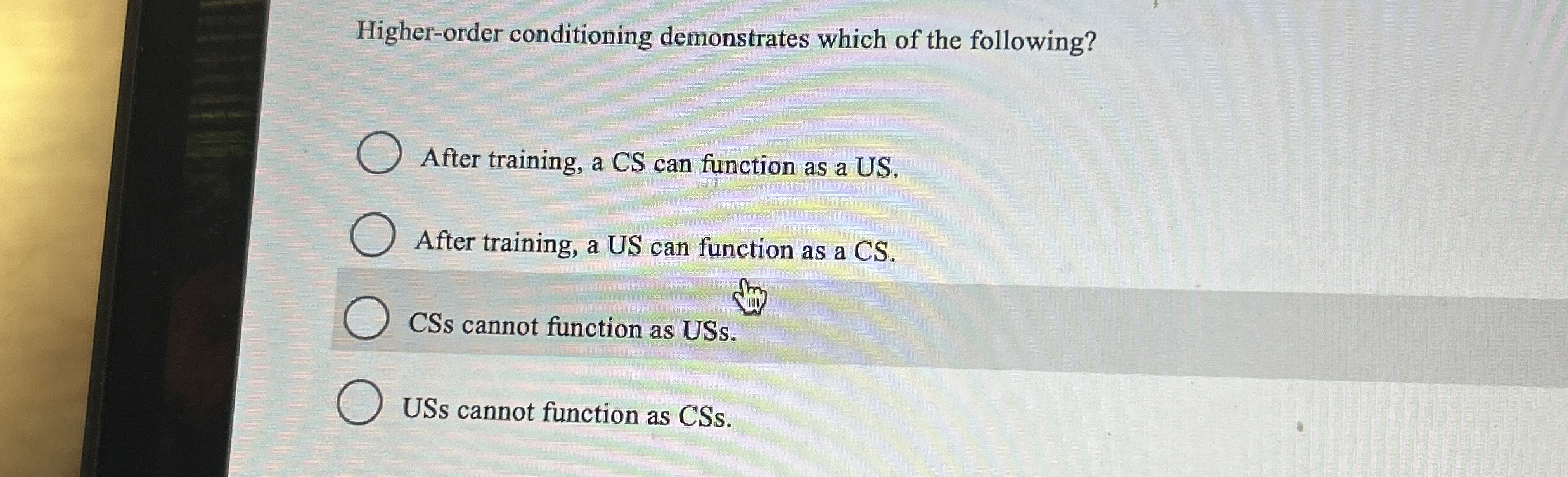 Higher - order conditioning demonstrates which of