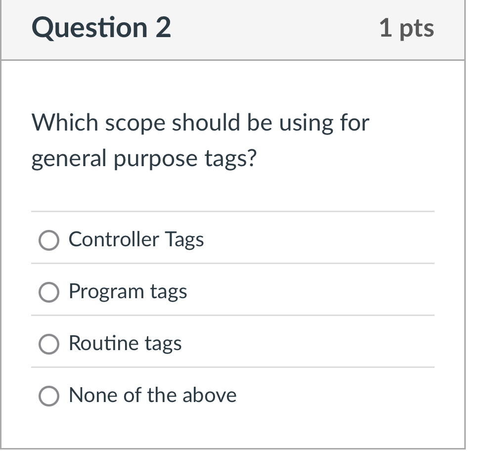 Question 2 Which scope should be using for