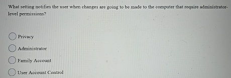 What setting notifies the user when changes are