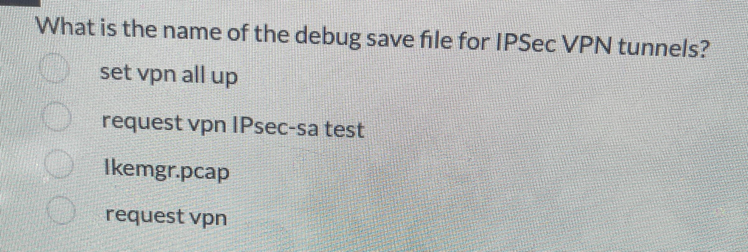 What is the name of the debug save file for IPSec