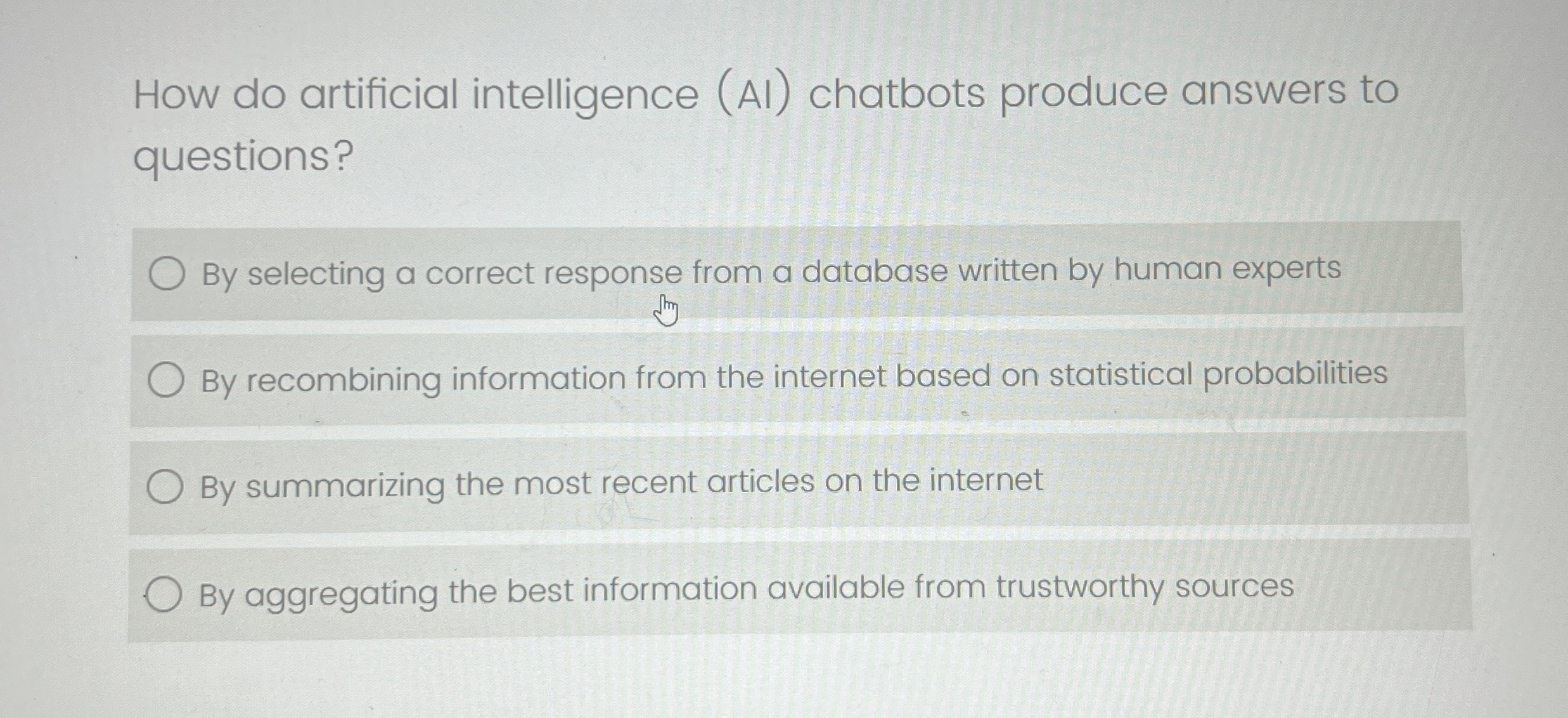 How do artificial intelligence ( AI ) chatbots