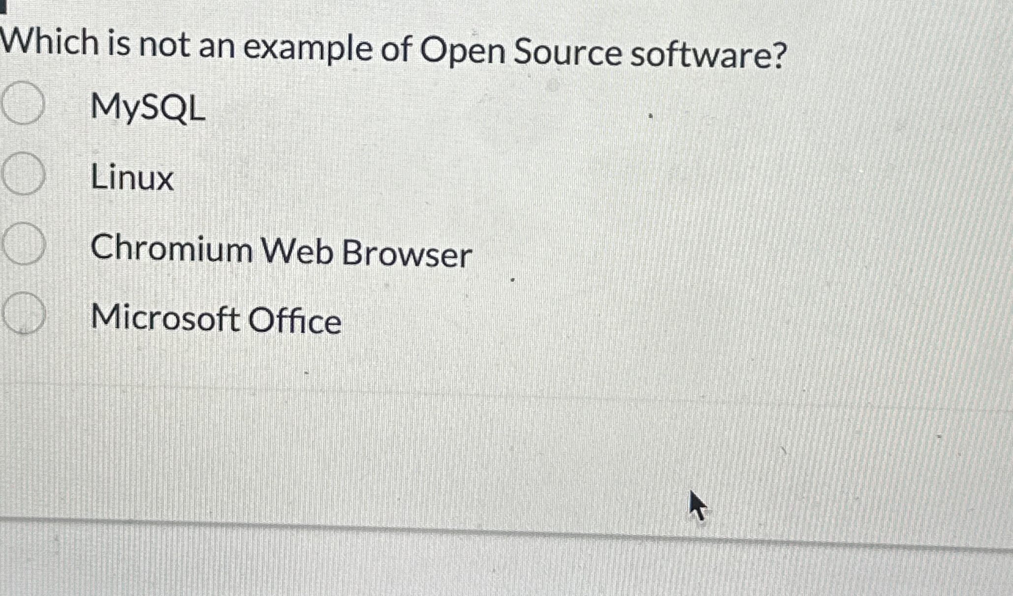 Which is not an example of Open Source software?