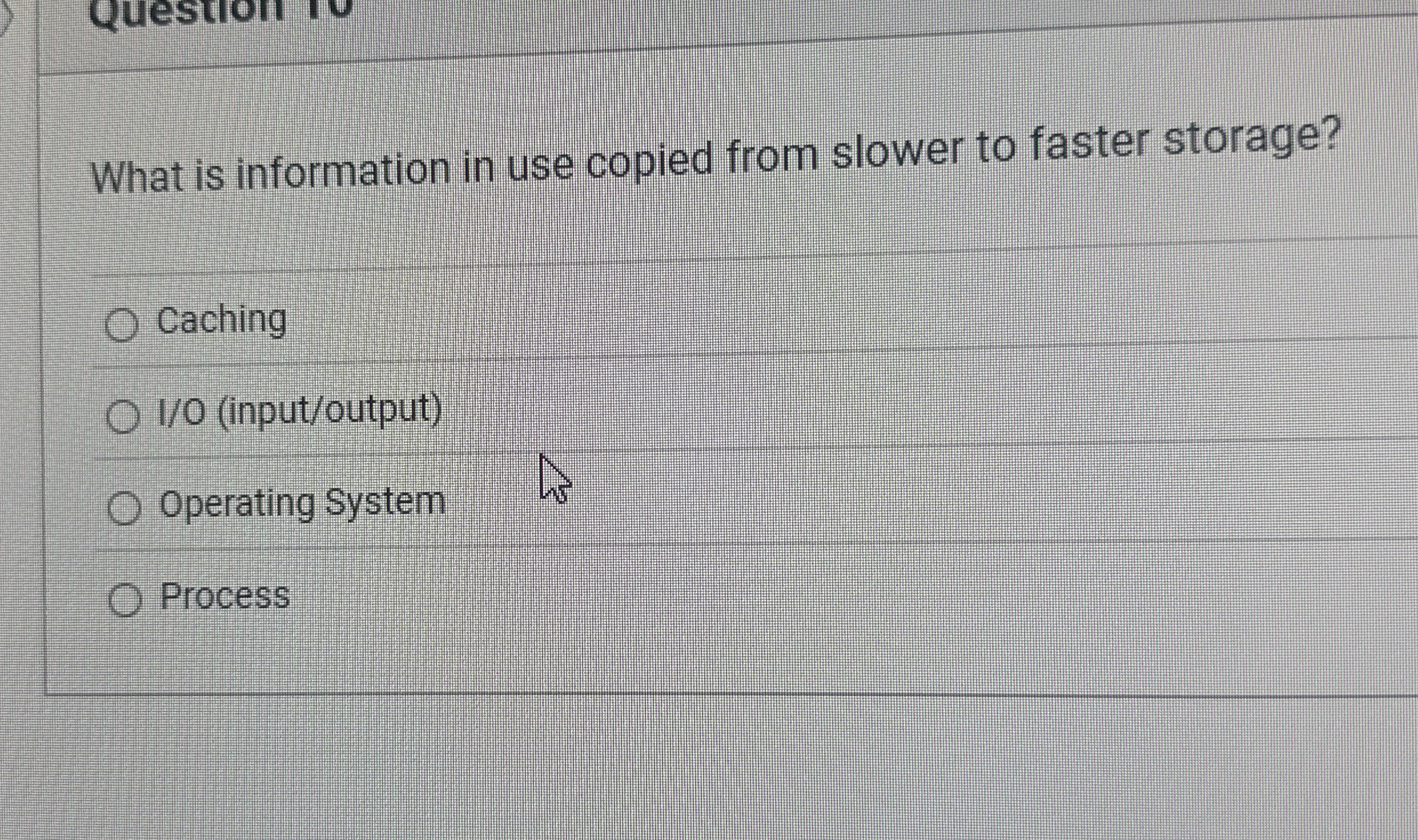What is information in use copied from slower to