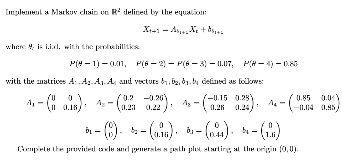 I need help with completing this MCMC code in R .