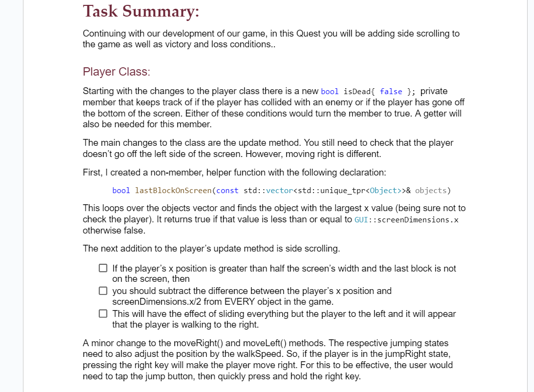 I need help on what I could do for this game,