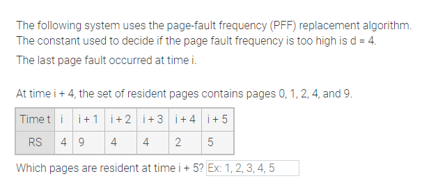 The following system uses the page - fault
