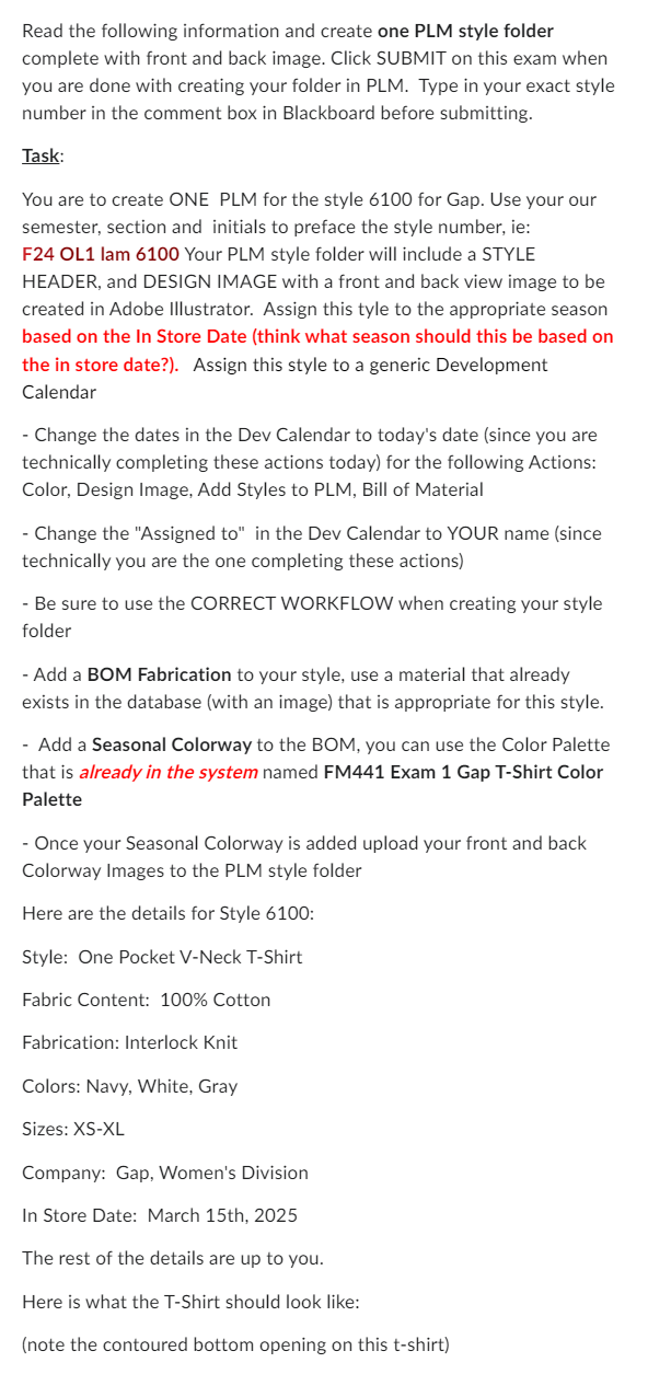 These are the instructions of my exam. Task: You