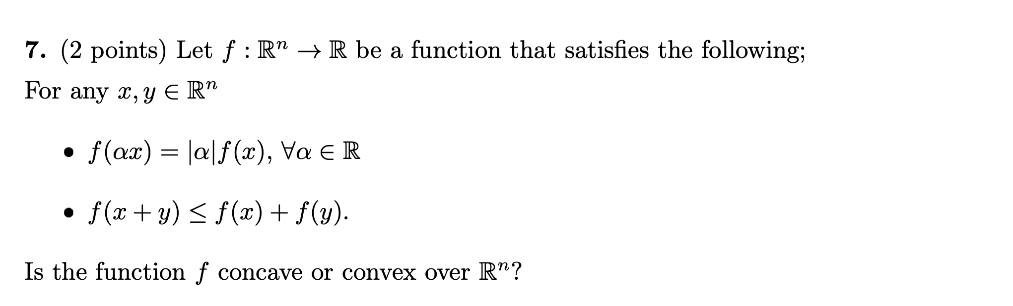 code class = "asciimath" > ( 2 points ) Let f:R ^