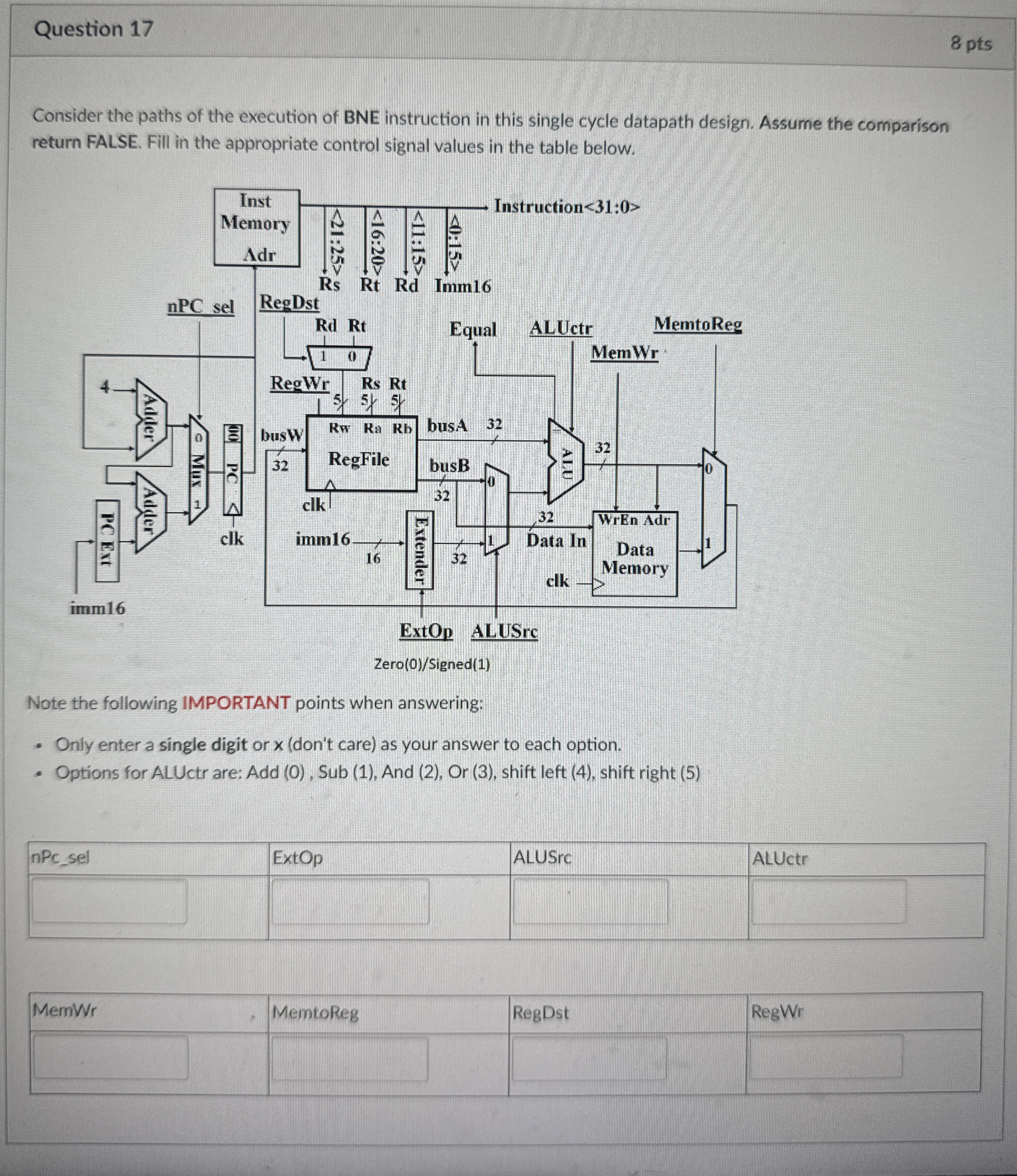 Question 1 7 8 pts Consider the paths of the