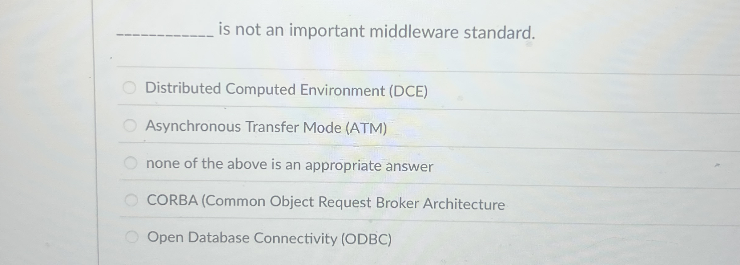 is not an important middleware standard.