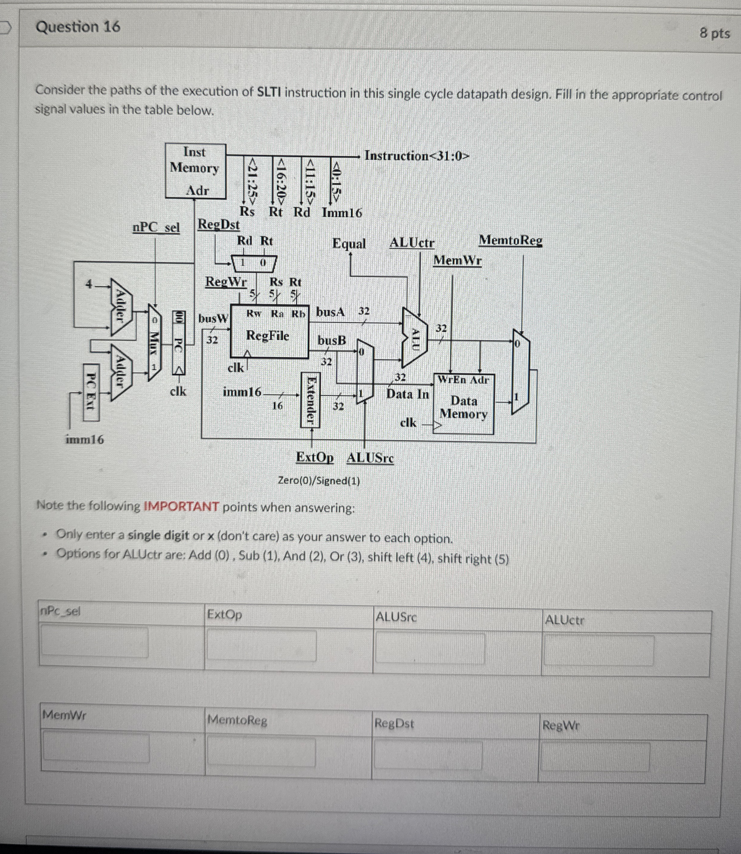 Question 1 6 8 pts Consider the paths of the