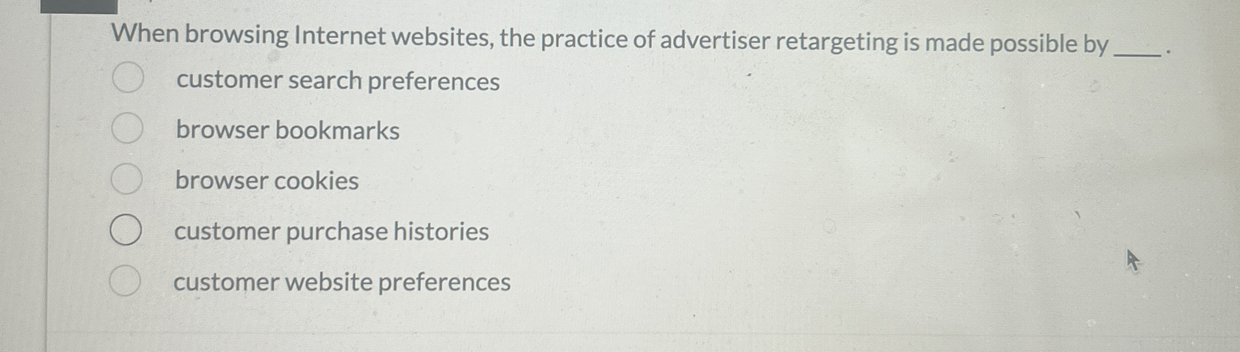 When browsing Internet websites, the practice of