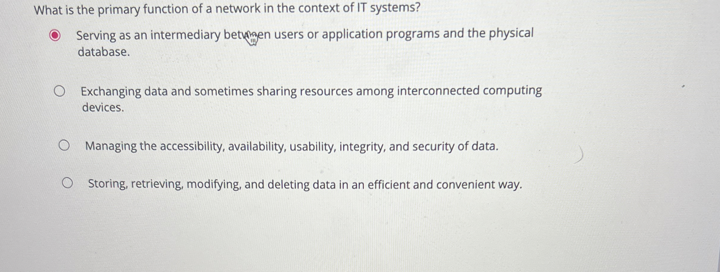 What is the primary function of a network in the