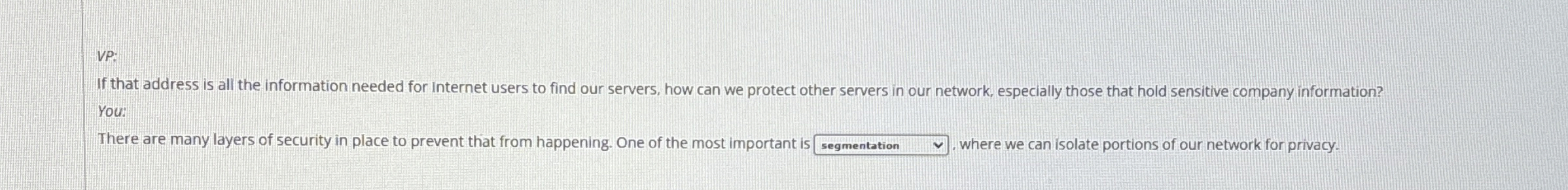VP: If that address is all the information needed