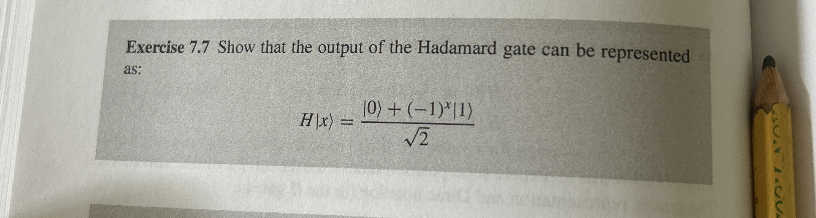 Exercise 7 . 7 Show that the output of the
