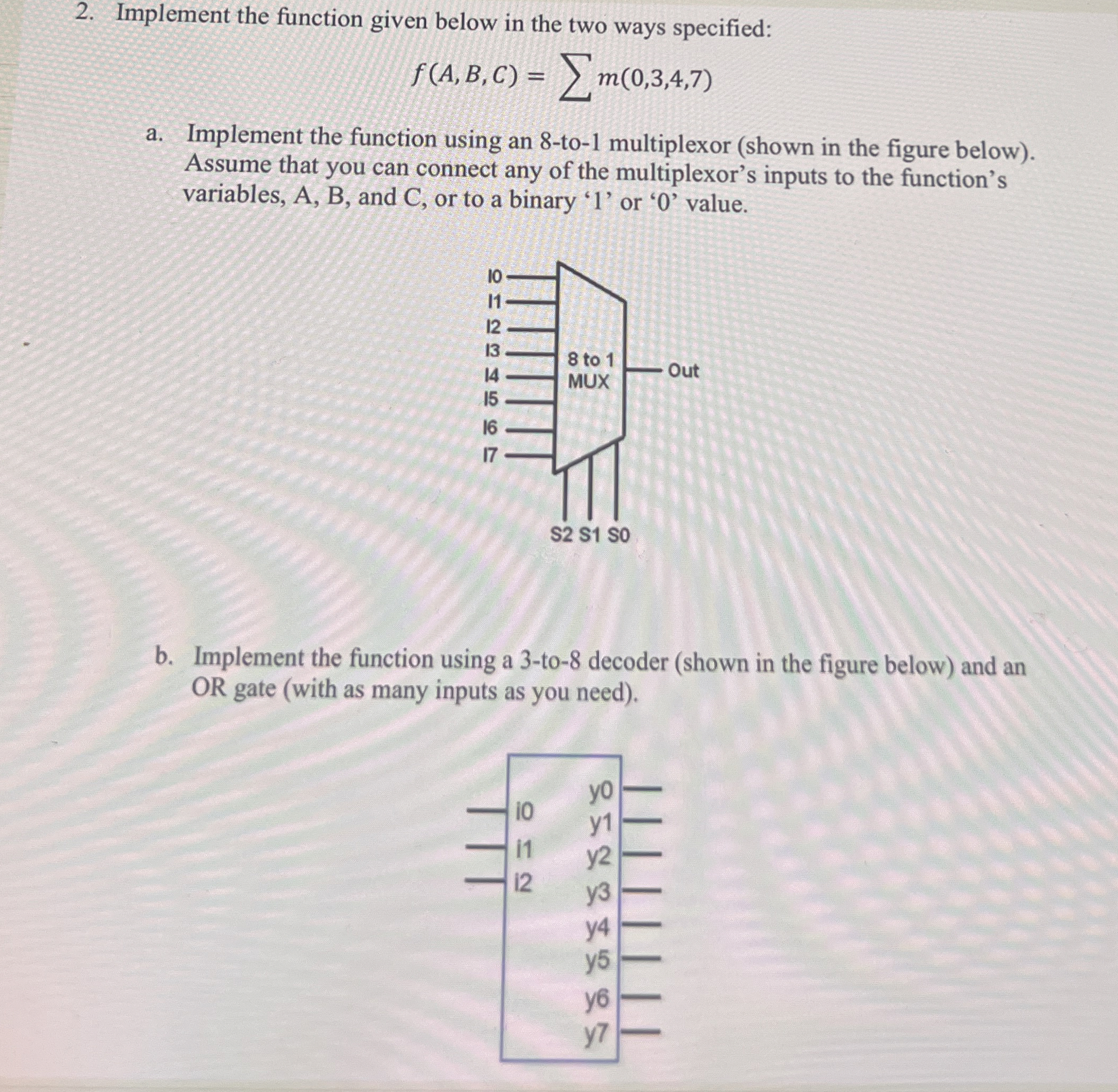 Implement the function given below in the two