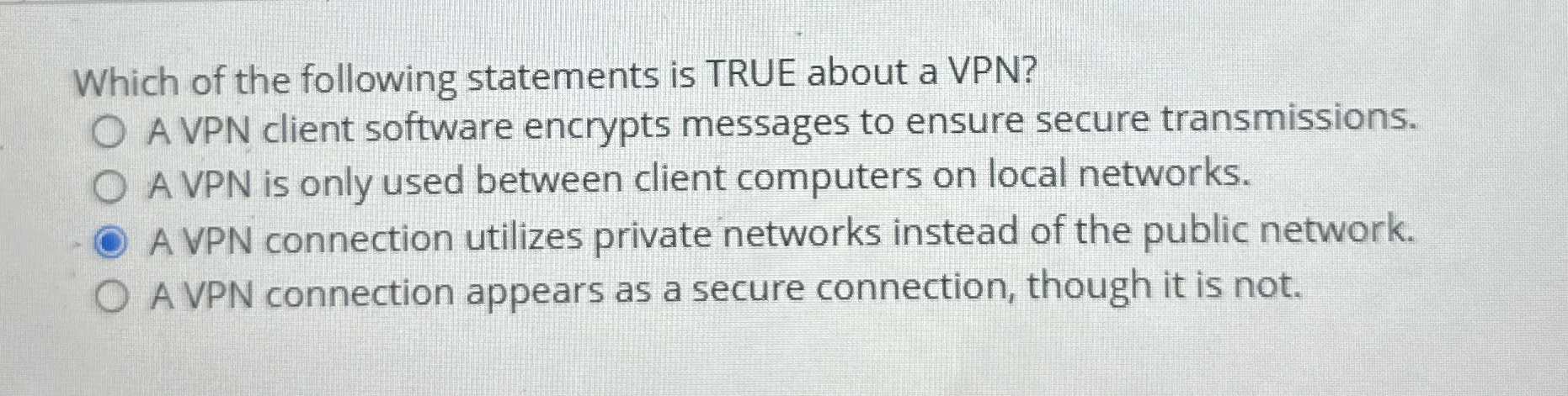 Which of the following statements is TRUE about a