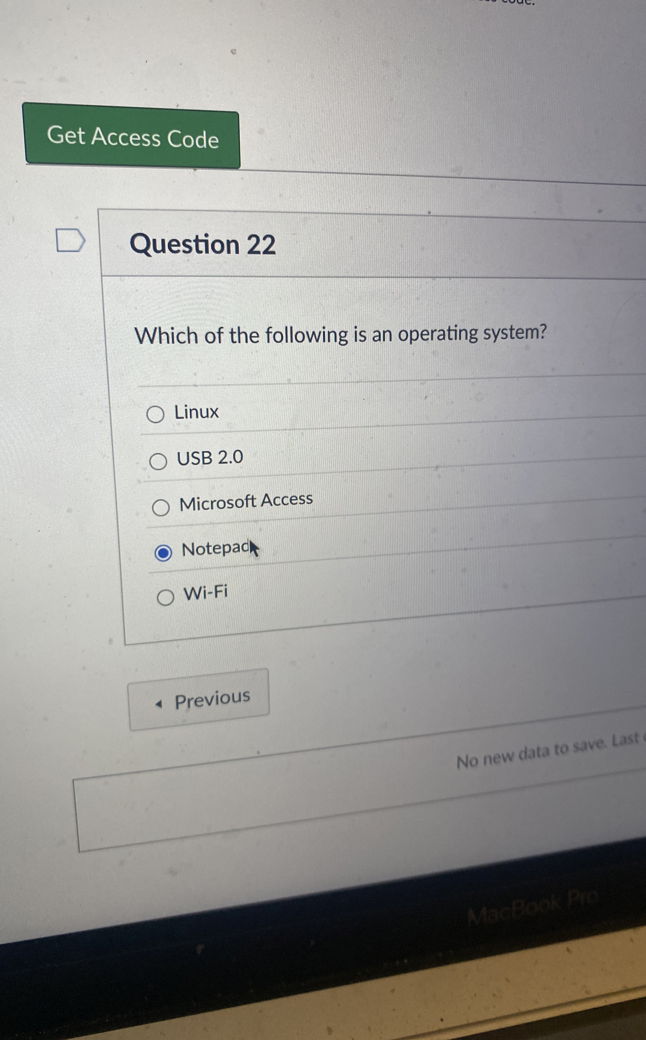 Question 2 2 Which of the following is an