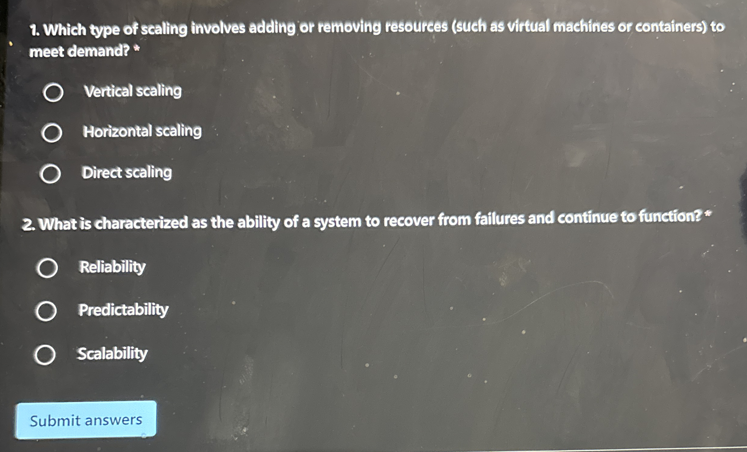 Which type of scaling involves adding or removing