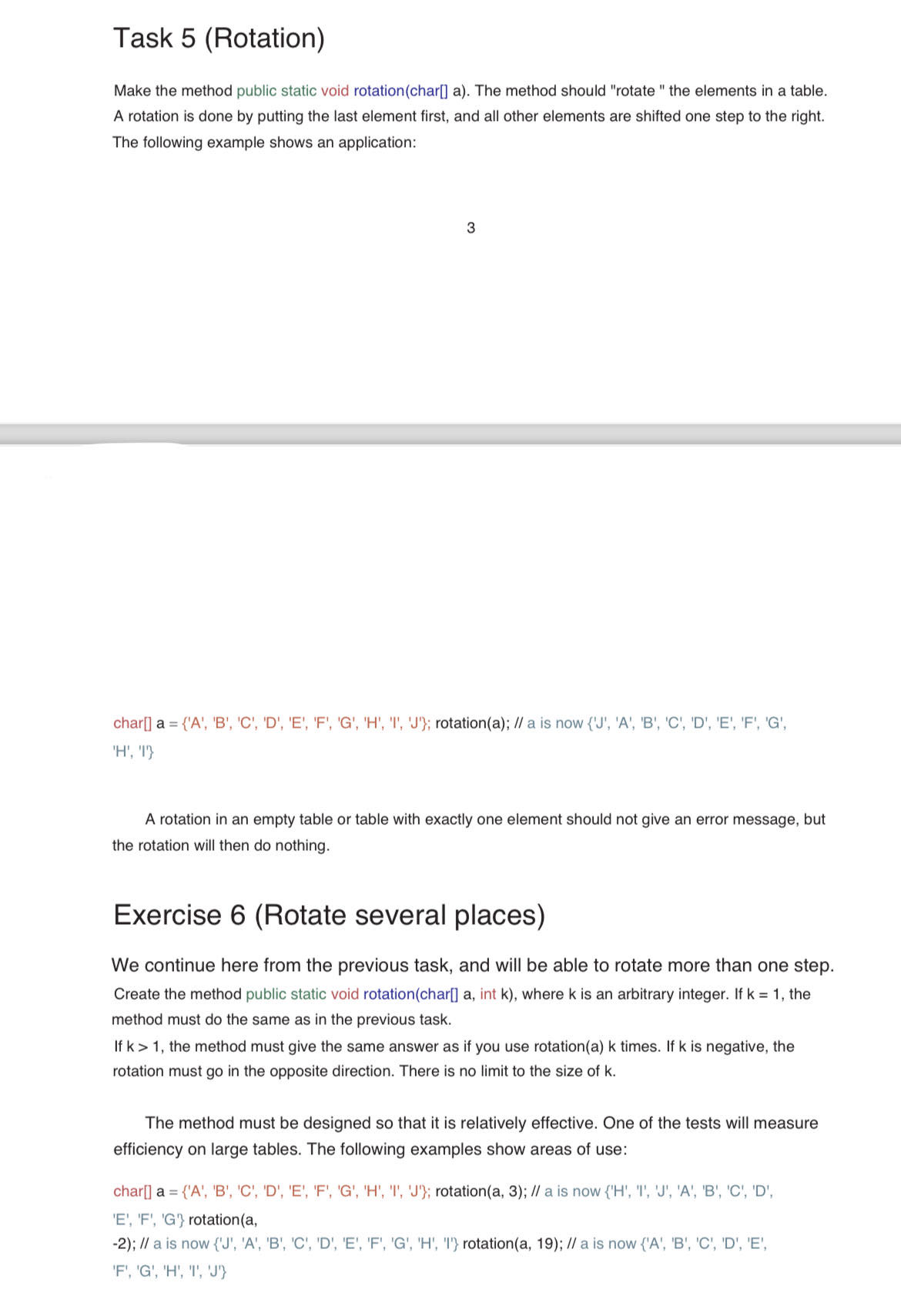 Task 5 ( Rotation ) Make the method public static